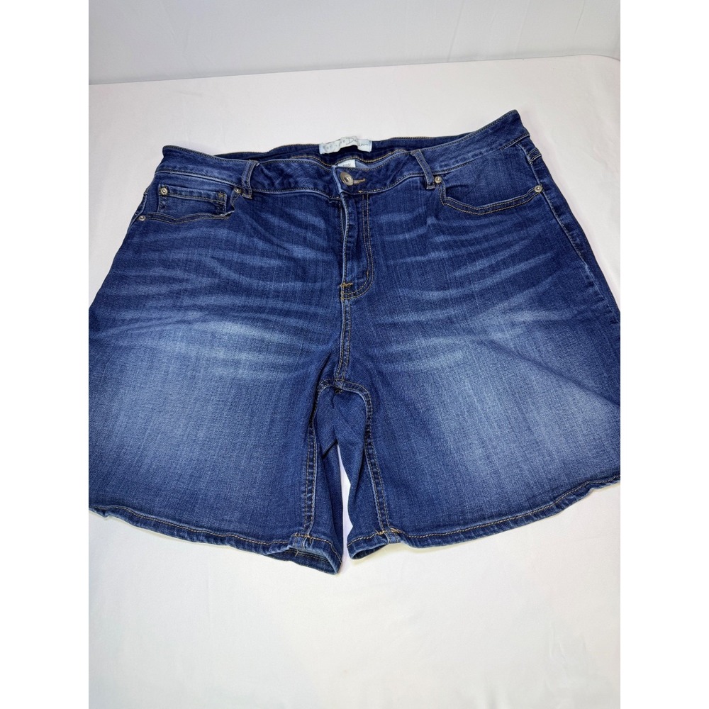 Cato EST. 1946 Denim Women's Blue 18W Stretch Denim Bermuda Shorts
